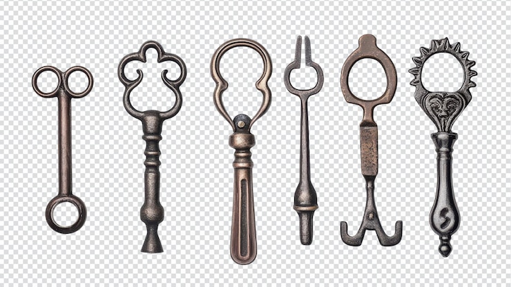 PSD un set di apri bottiglie in metallo in stile vintage perfetto per collezionisti e appassionati di bar da usare in occasioni speciali o da mostrare come decorazione unica