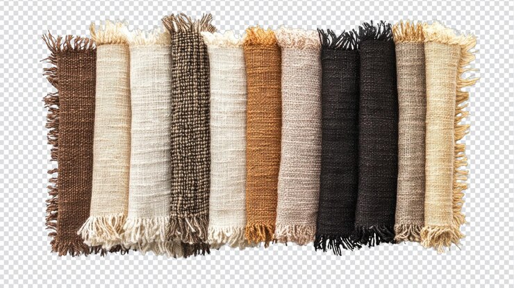 PSD un set di tovaglioli di cotone tessuti a mano con bordi a frange perfetti per aggiungere un tocco rustico alla tua tavola da pranzo e ad altri progetti di artigianato