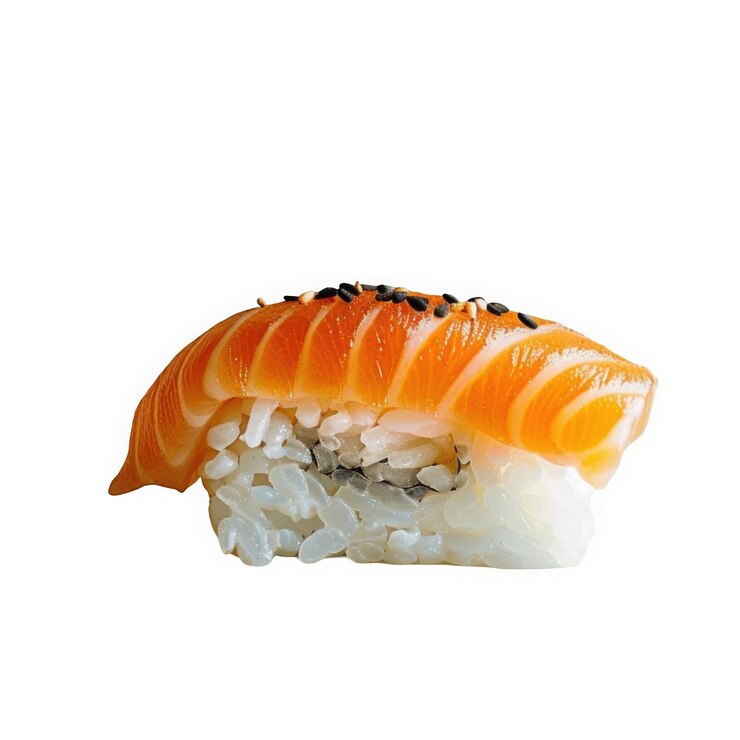PSD un singolo pezzo di sushi di salmone nigiri
