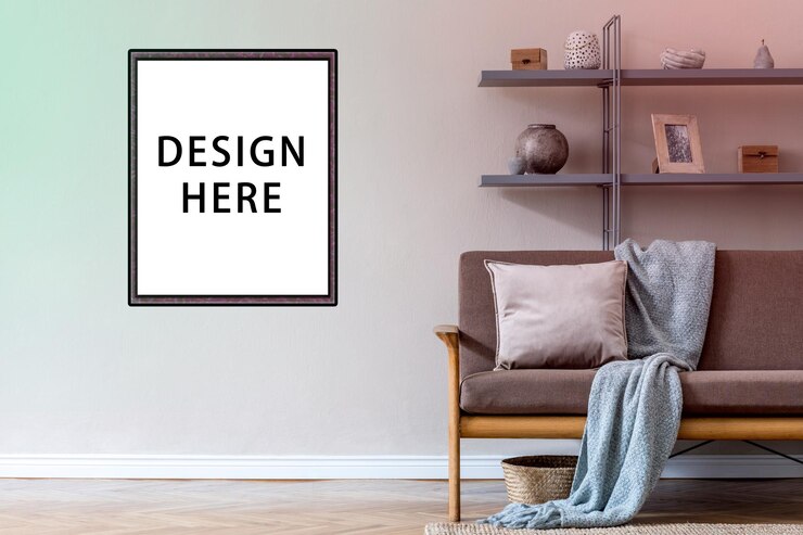 un soggiorno con una cornice che dice design qui qui qui qui
