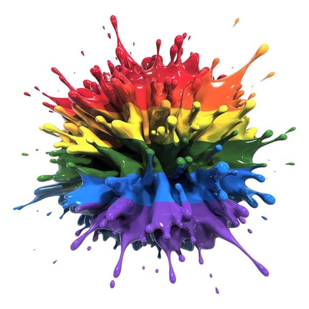 un splash color arcobaleno è mostrato con i colori dell'arcobaleno