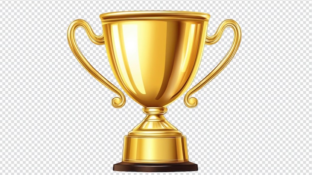 Un stupendo trofeo d'oro lucido con maniglie su uno sfondo bianco perfetto per celebrare i risultati e le vittorie in varie competizioni ed eventi
