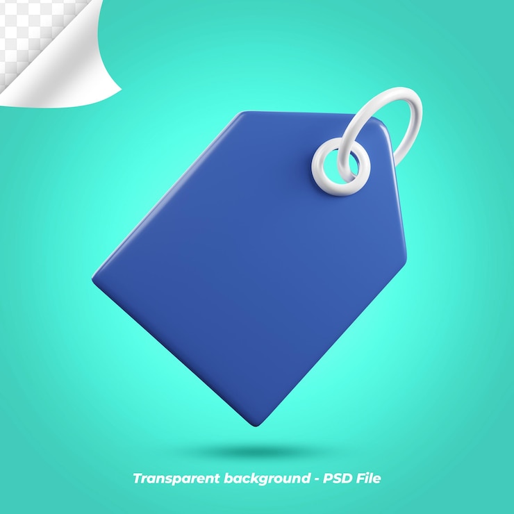 PSD un tag blu con la parola ps ps file psd su di esso