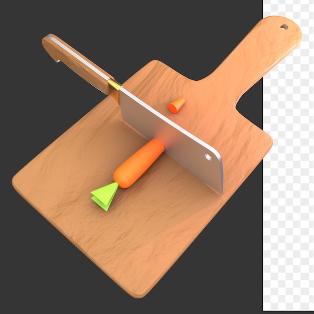 Un tagliere con sopra un coltello e uno sfondo nero.