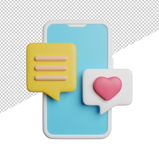 Un telefono con un cuore e sopra un cuore