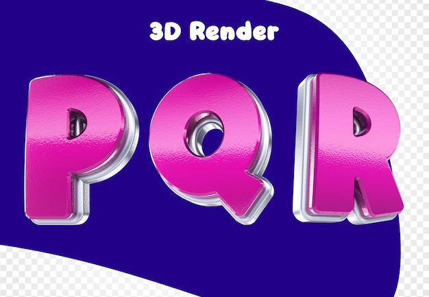 un testo 3D rosa con uno sfondo rosa