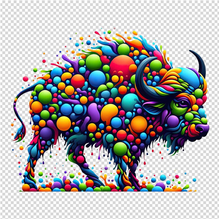 PSD un toro colorato con la parola " quote " su di esso