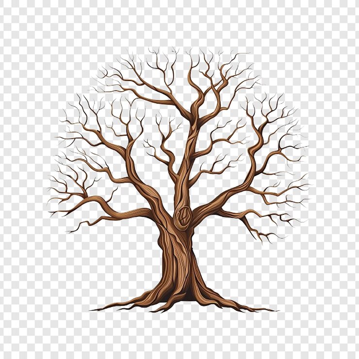 PSD un tronco di un albero con radici e la parola radici