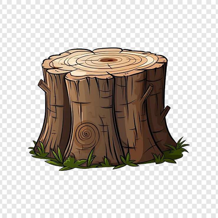 PSD un tronco di un albero con radici e la parola radici