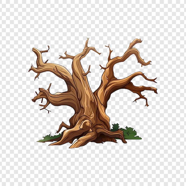 PSD un tronco di un albero con radici e la parola radici