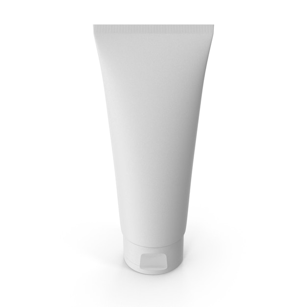 un tubo bianco di crema bianca su uno sfondo bianco