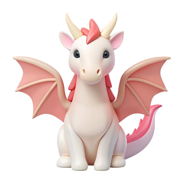 PSD un unicorno rosa con una criniera rosa e ali rosa
