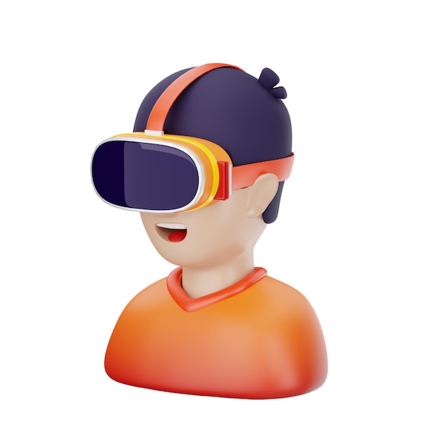 Un uomo che gioca all'icona VR 3D per i giochi e gli eSport