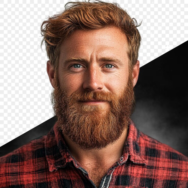 PSD un uomo con la barba e i baffi posa per una foto