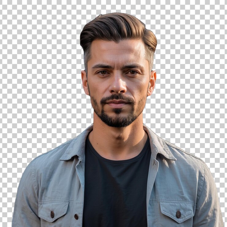 PSD un uomo con la barba e una camicia che dice "ha la barba"