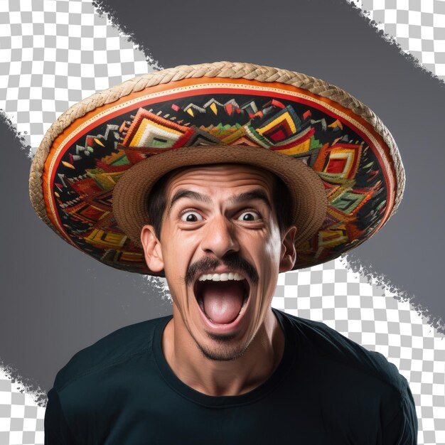 un uomo con un sombrero in testa indossa un sombrero.