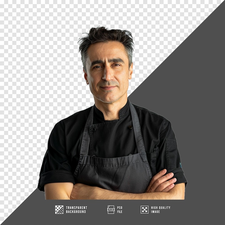 PSD un uomo di ristorante con qualità hd