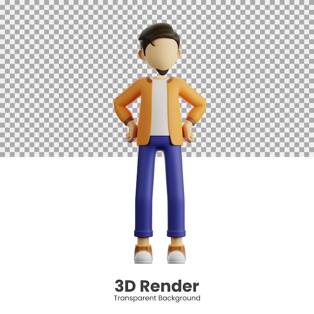 Un uomo è in piedi illustrazione 3d