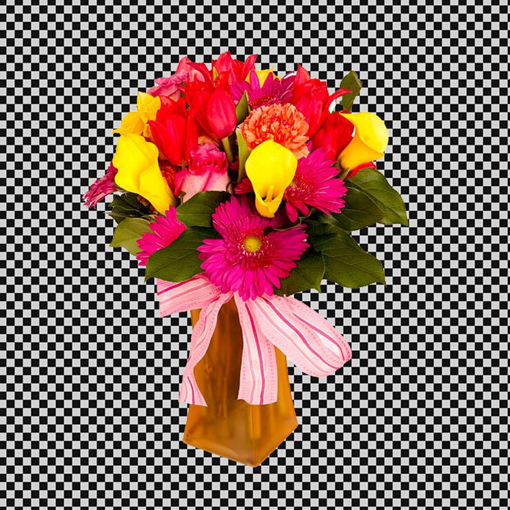 PSD un vaso con dei fiori e un teschio su di esso