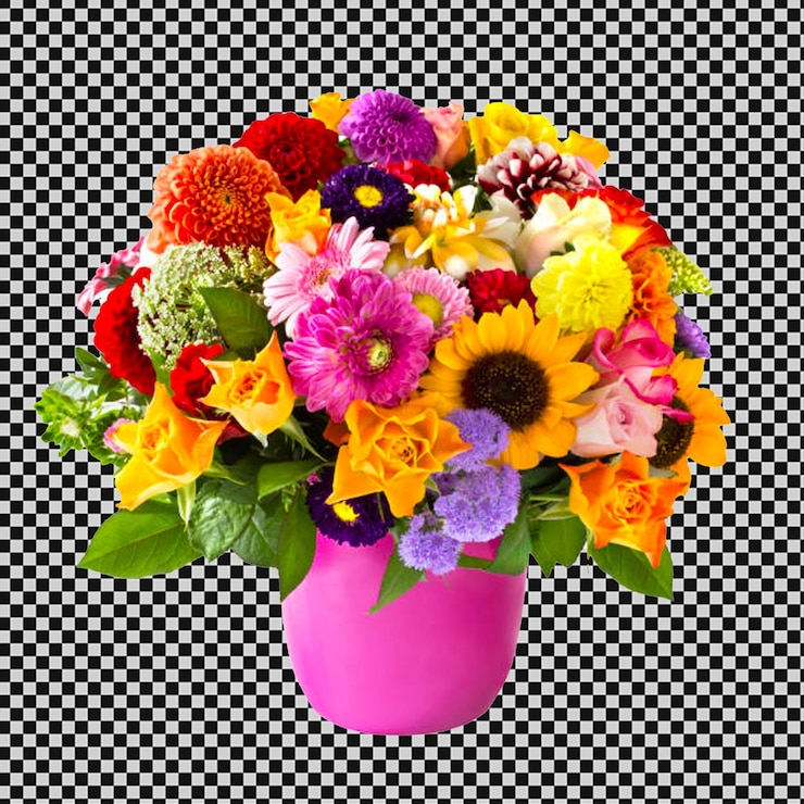 PSD un vaso rosa con dei fiori e le parole primavera in fondo