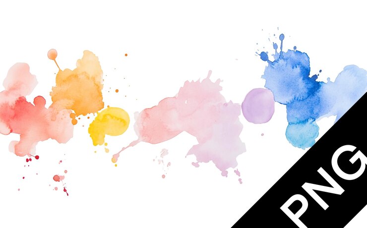 PSD un vibrante disegno astratto ad acquerello con cerchi e schizzi colorati