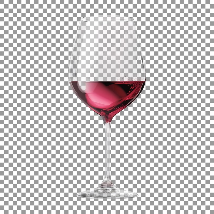 PSD un vino gustoso in un bicchiere elegante isolato su uno sfondo trasparente
