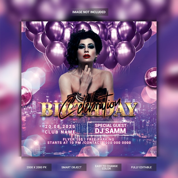 Un volantino per la festa di compleanno.