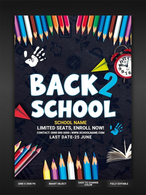 Un volantino per la festa di ritorno a scuola.