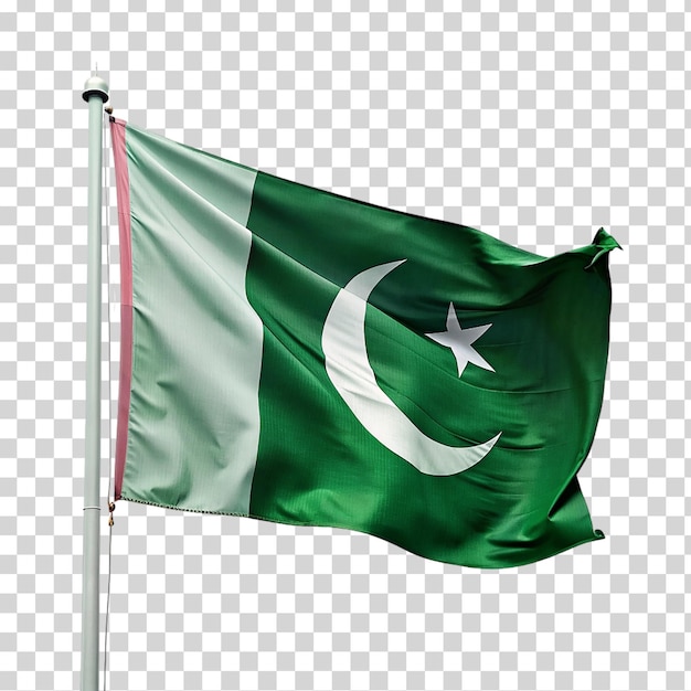 una bandiera del Pakistan su uno sfondo trasparente