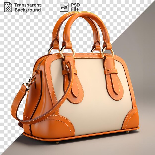 una bella borsa una borsa marrone e arancione con una cinghia di pelle e marrone