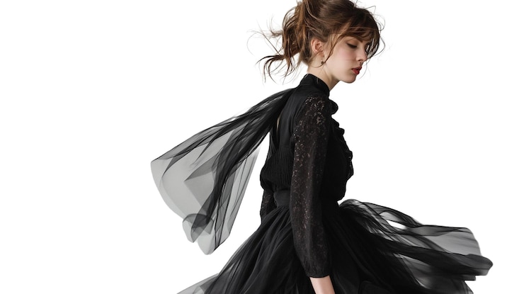 PSD una bella donna asiatica alla moda ed elegante isolata su uno sfondo trasparente