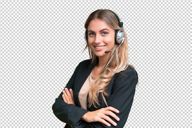 Una bella donna uruguaiana con un background isolato