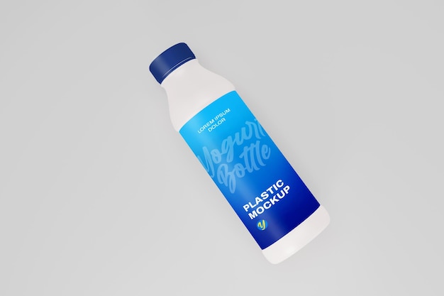 Una bottiglia di mockup di plastica con sopra la scritta mockup di plastica.