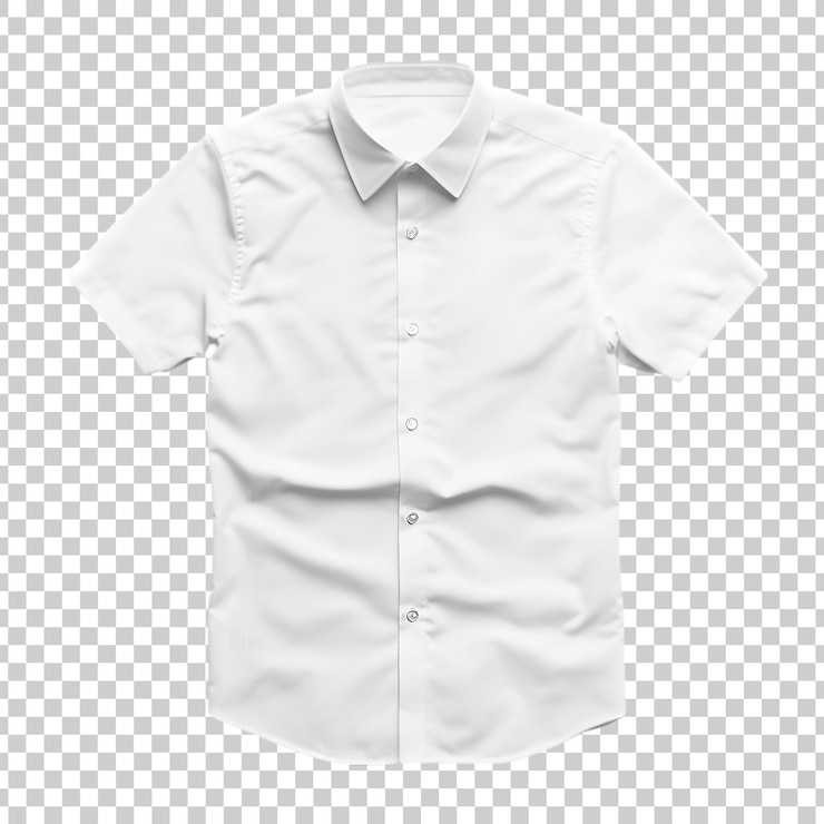 PSD una camicia bianca con un collare bianco e una camicia bianca su di essa