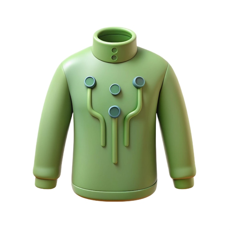 PSD una camicia da robot verde con dei punti blu