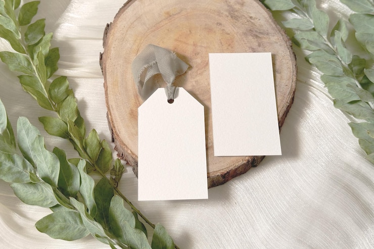 PSD una carta che dice una casa su un tronco di legno