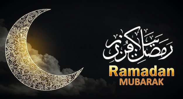 una carta da parati di una moschea con una luna e nuvole sullo sfondo