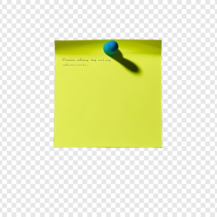 PSD una carta gialla con una penna su di essa e la parola " io sono una palla blu " su di essa