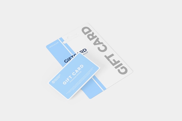 Una carta regalo blu con una carta che dice carta regalo.