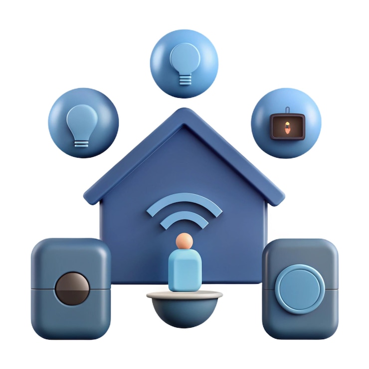 PSD una casa blu con una casa blu in cima