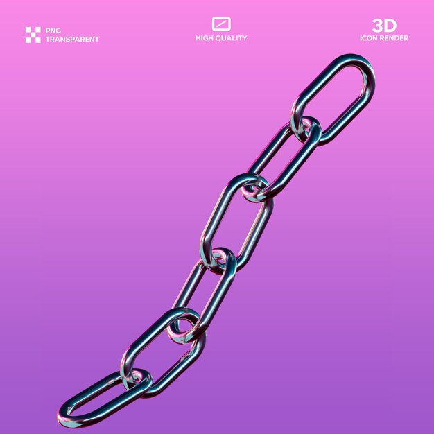 una catena di metallo con le parole " 3D " su di essa
