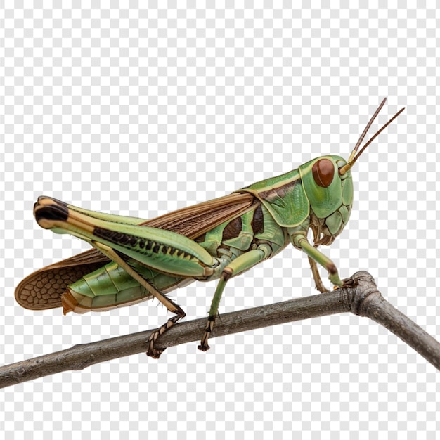 una cavalletta isolata sullo sfondo bianco