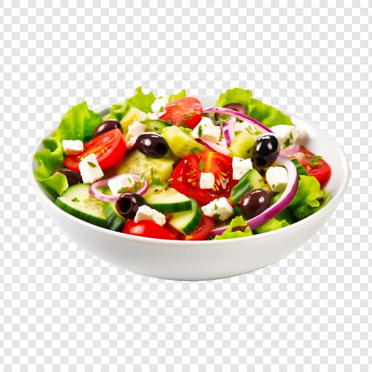 PSD una ciotola di gustosa insalata con verdure su uno sfondo trasparente.