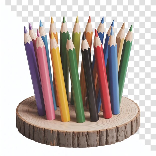 Una collezione di matite colorate in un supporto di legno