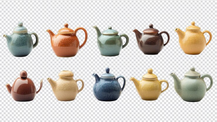 PSD una collezione di squisite miniature di teiere in ceramica perfette per l'esposizione decorativa e idee regalo uniche per gli appassionati e i collezionisti di tè