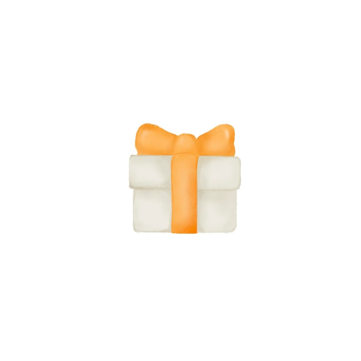 Una confezione regalo bianca con un fiocco giallo