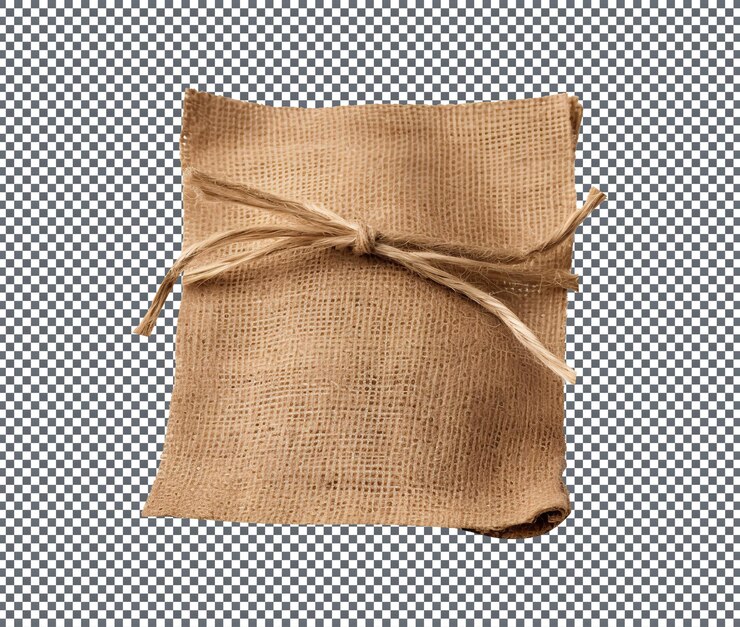 PSD una decorazione in burlap isolata su uno sfondo trasparente