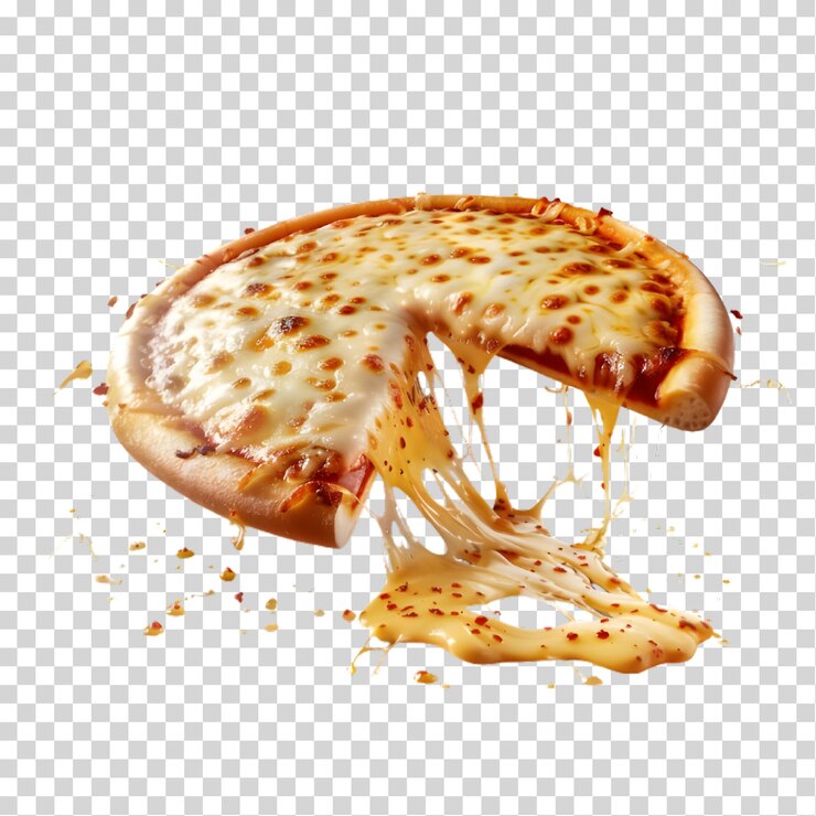 PSD una deliziosa pizza al formaggio isolata su uno sfondo trasparente