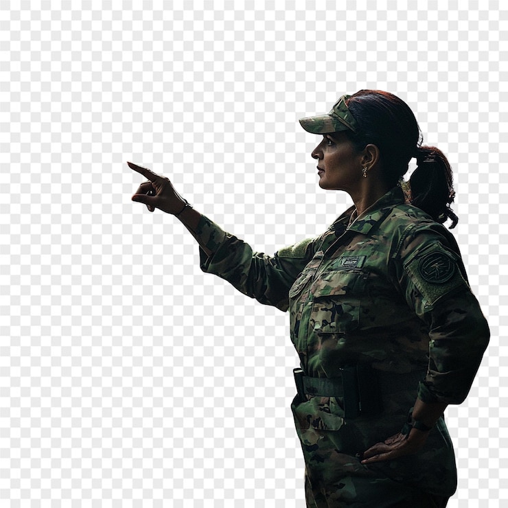 PSD una donna che indica un cartello che dice " u s "