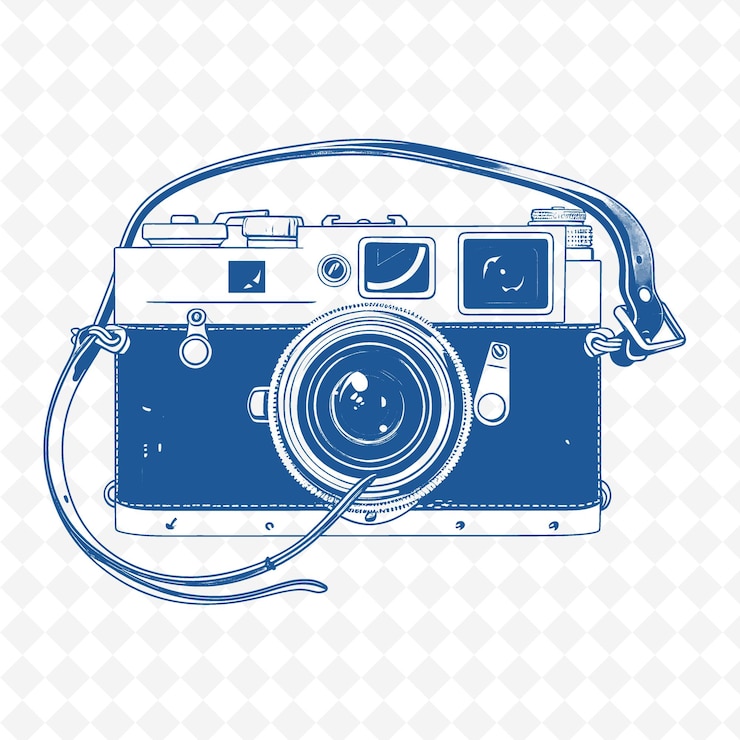 PSD una foto bianca e blu di una macchina fotografica con le parole "quota" "la parola fotografia" su di essa